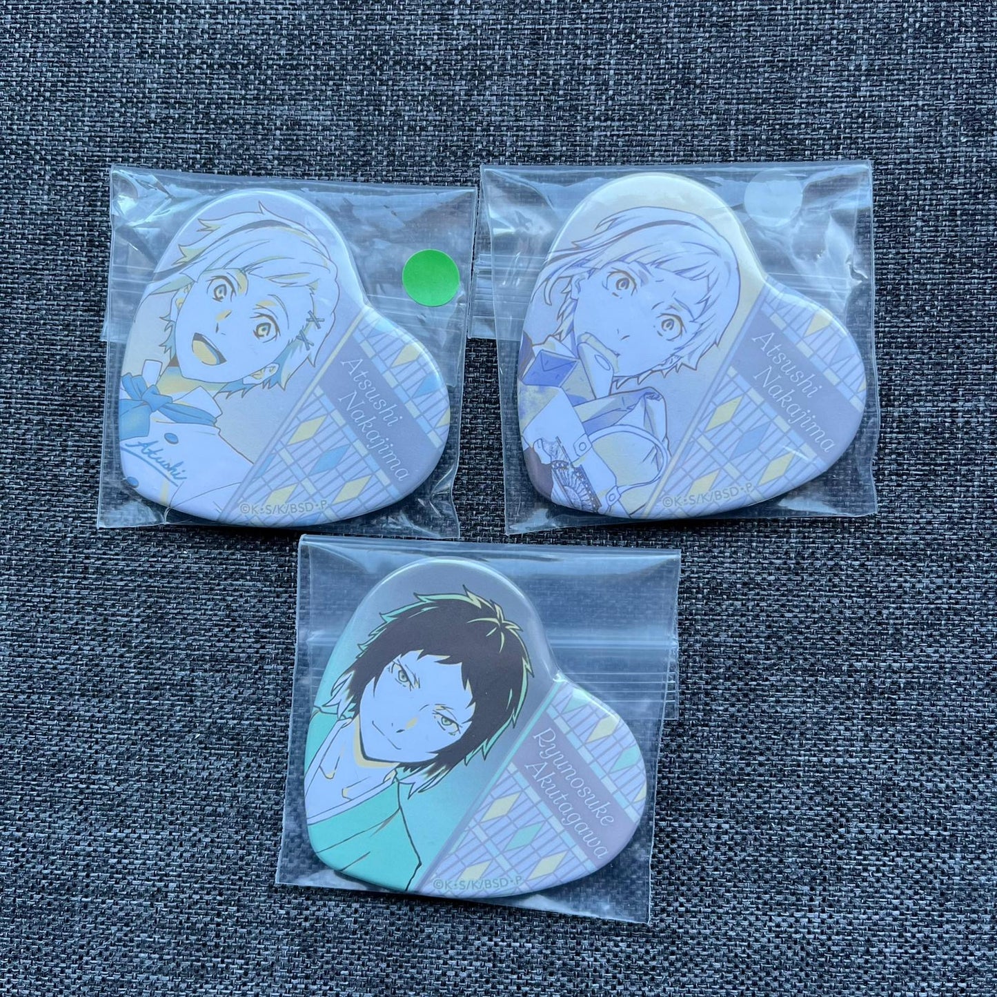 Bungou Stray Dogs Pastel Heart Badges