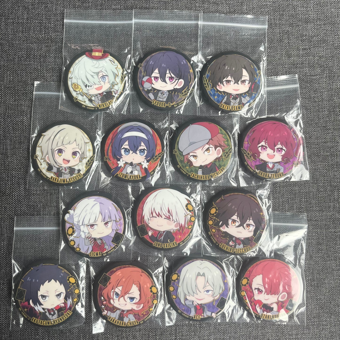 Bungou Stray Dogs x Red Tokyo Tower Chibi Badges