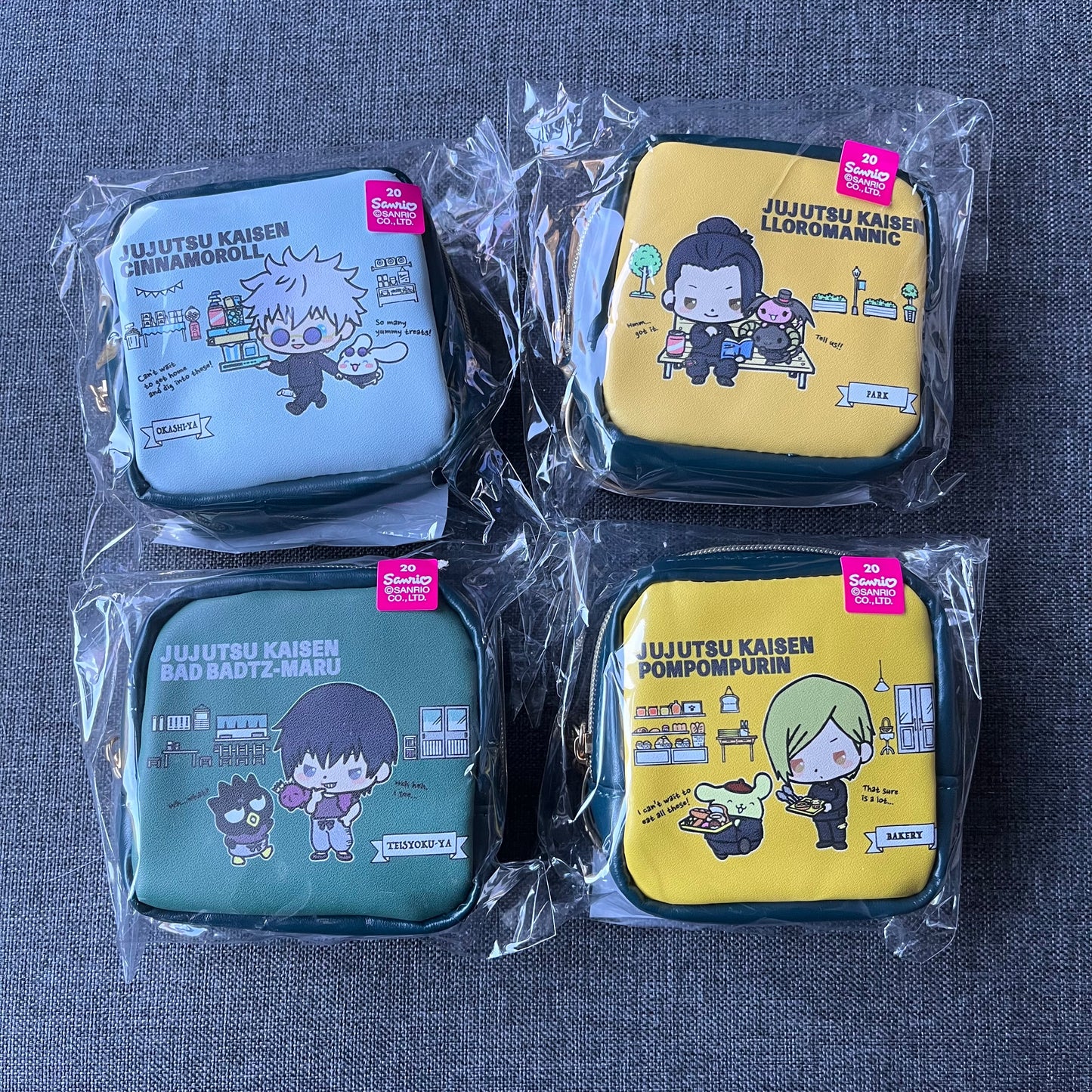 Jujustu Kaisen x Sanrio Mini Square Zip Pouch