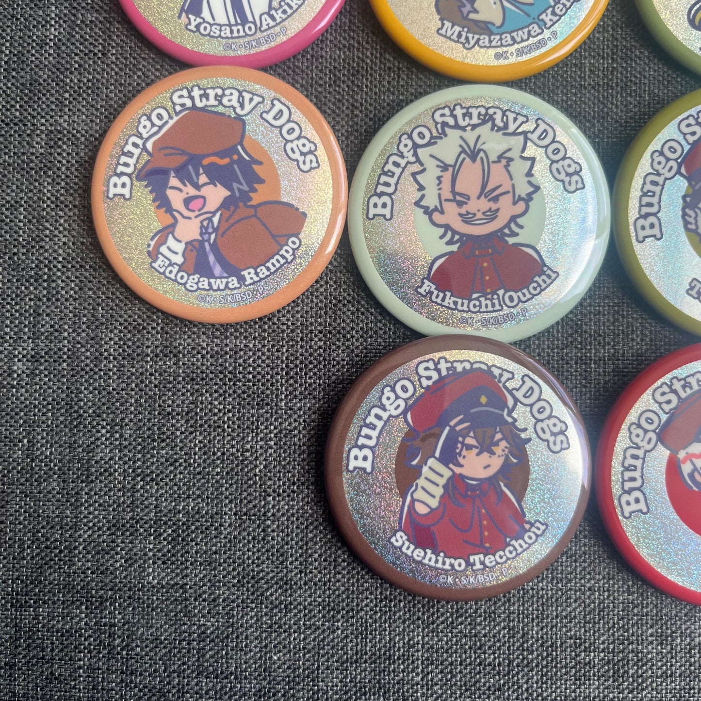 Bungou Stray Dogs Armed Detective Agency / Hunting Dogs Holographic Badges