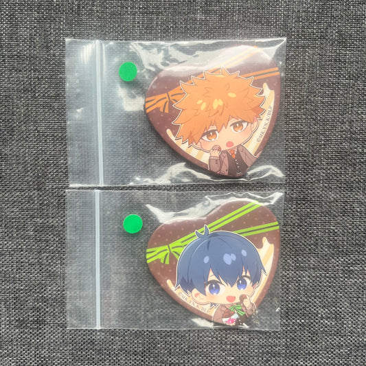 Blue Lock Chocolate Heart Badges