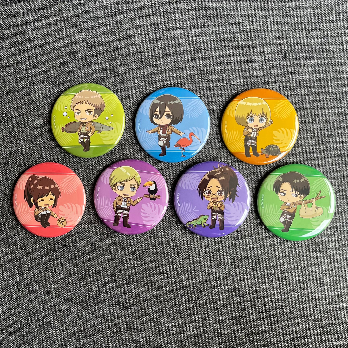 Attack On Titan Animal Badges