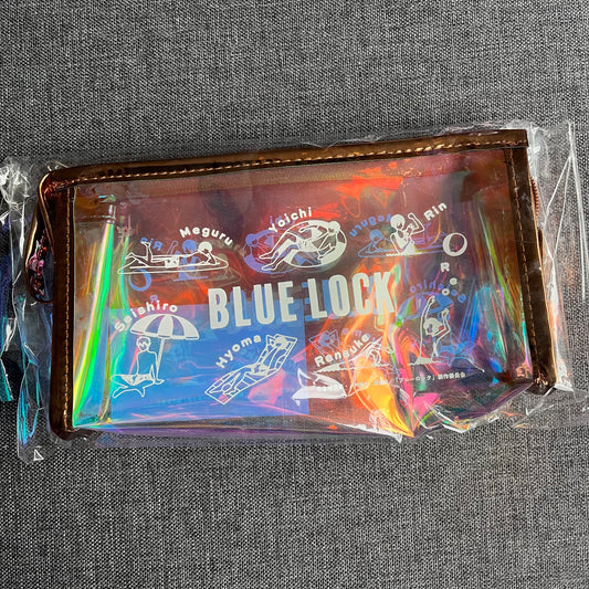 Blue Lock Summer Holographic Zip Pouch / Makeup Bag