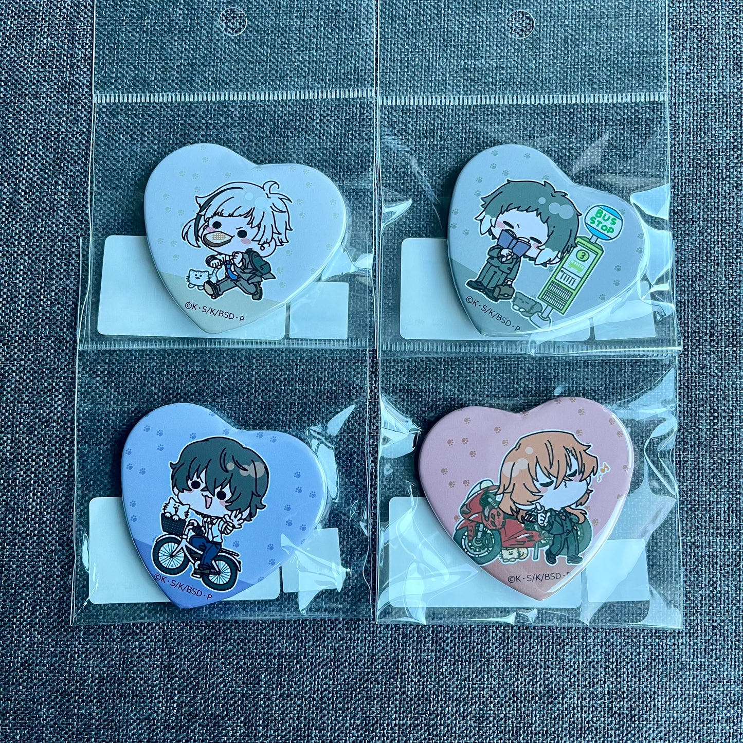 Bungou Stray Dogs Skrunkly Heart Badges