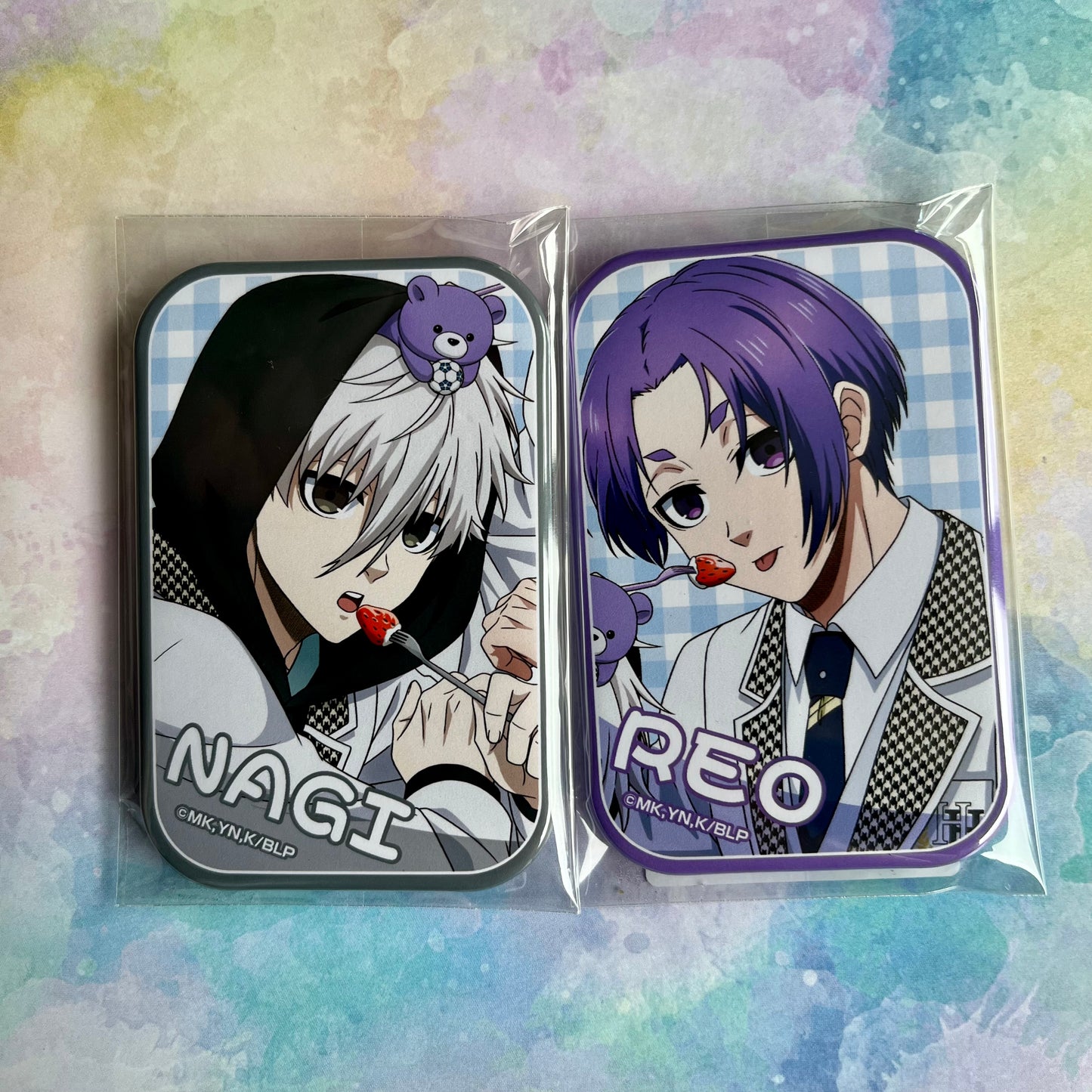 Blue Lock Nagi Reo Strawberry Rectangle Badges