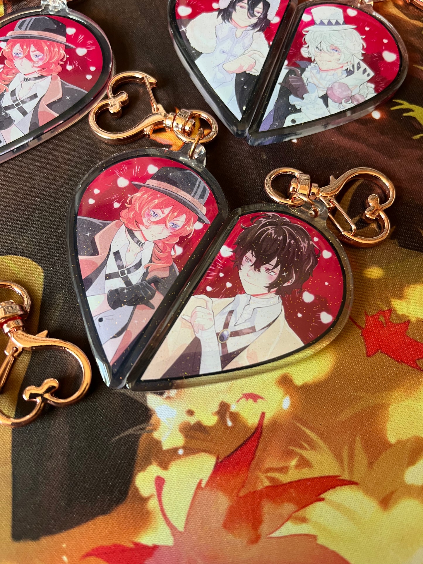 Fanmade Half Heart Charms Bungou Stray Dogs