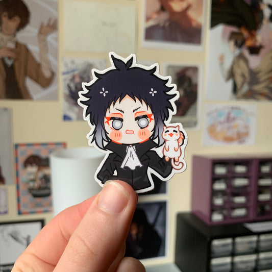 Bungou Stray Dogs Akutagawa Ryūnosuke “Cat Companion” Sticker Fanmade
